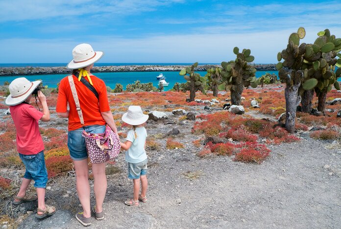 Spend a morning on Isla Plaza Sur, known for its carpet of opuntia cacti