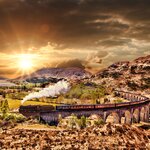 Jacobite Train on Glenfinnan Railway Viaduct