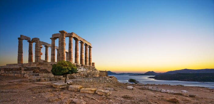 The Cape Sounion and the Temple of Poseidon