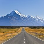 The road to Mount Cook National Park on New Zealand's South Island