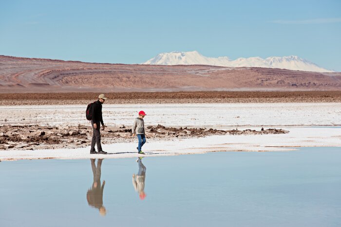 Adventurous kids will love exploring the remote salt lagoons and geysers of the Atacama Desert