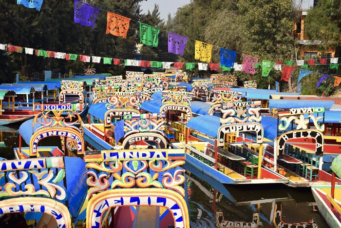 Cruise through the ancient canals and gardens of Xochimilco on a weeklong trip to Mexico City