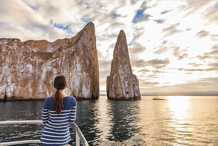 Sail around iconic Kicker Rock in the Galápagos