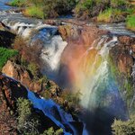 Sunset over Epupa Falls in the Kaokoland area of Namibia