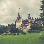 Romanian castle in gloomy weather