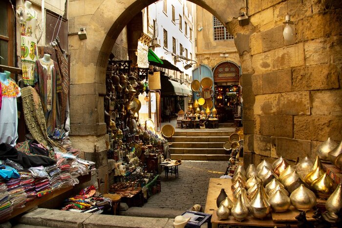 Look for souvenirs or try local delights at the Khan el-Khalili bazaar in Cairo