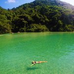 Floating in one of Brazil's green bays