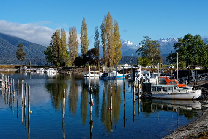 New Zealand's Lake Te Anau waterfront and marina