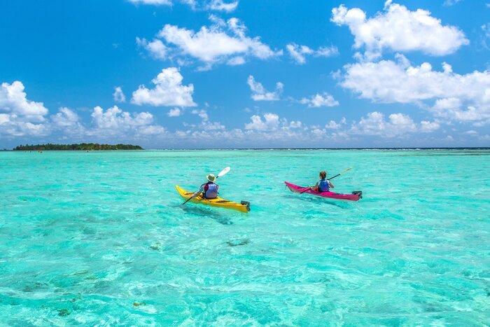 Kayaking in the crystal-clear waters of Belize