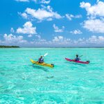 Kayaking in the crystal-clear waters of Belize