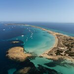 Aerial view of Formentera's unique look and many beaches