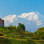 The Annapurna massif rising over Pokhara