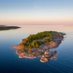 Aerial view of a rocky island in the Gulf of Finland