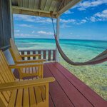 Overlook Tobacco Caye from a beach bungalow in the middle of the Belize Barrier Reef