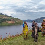 Batwa tribespeople dance and sing at Lake Bunyonyi in August