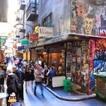  Locals and tourist enjoying dining on Centre Place Melbourne