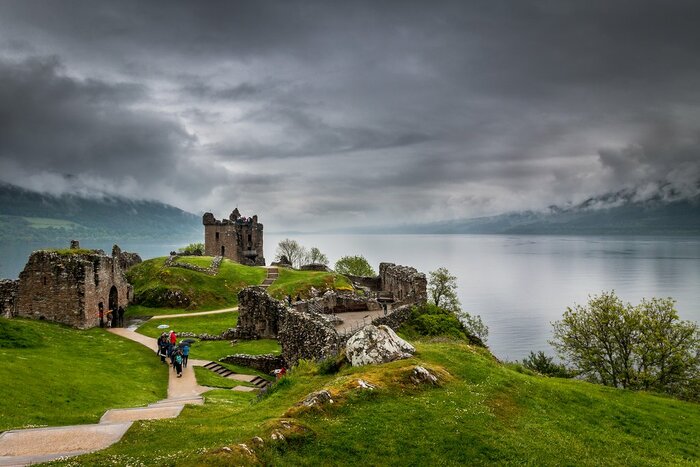The ruins of Castle Urquhart at Loch Ness