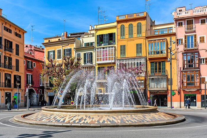Plaza de la Reina, located in the historic center of Palma de Mallorca