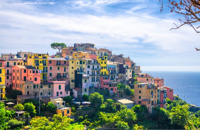 The colorful houses of Corniglia, one of the villages in Cinque Terre