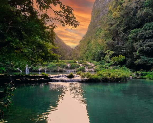 Hike around Guatemala's terraced river pools (and go for a swim)