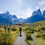 One of the stunning turquoise lakes in Torres del Paine National Park