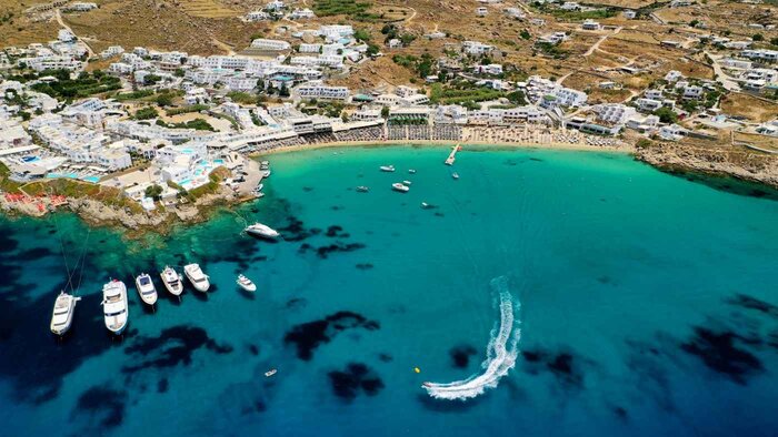 South Beaches Of Mykonos Morning Sailing Yacht Cruise
