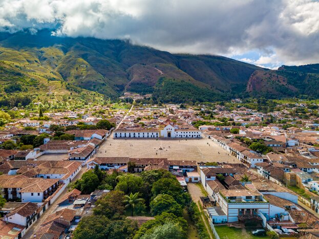 If you can handle the rain, check out Villa de Leyva's Plaza Mayor, one of South America's largest stone-paved squares