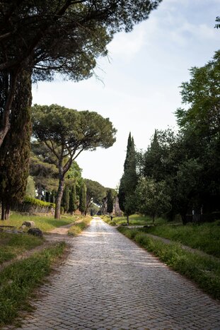 Private golf cart tour along the Appian Way and small group tour of the Catacombs
