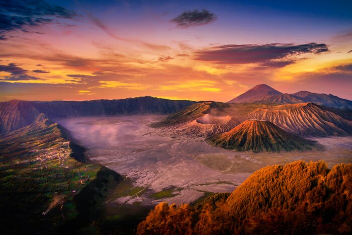 Experience a sunrise over Mount Bromo Volcano in Bromo Tengger Semeru National Park