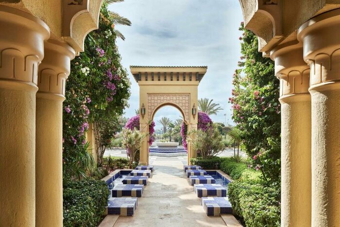 Kick off your trip at the opulent Amanjena Resort in El Jadida