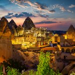 Catch the sunset over the famous rock-hewn towns of Cappadocia