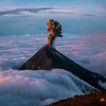 Witness Fuego's volcanic eruptions from your camp on Acatenango