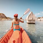 Look for historic sites and sunken cities as you kayak off the Turquoise Coast