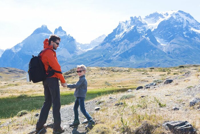 Take a family hike through Torres del Paine National Park