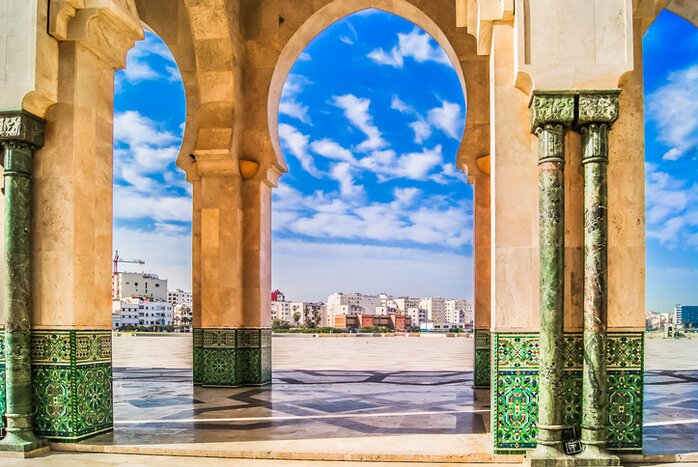 Close-up of Casablanca's Hassan II mosque