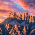 Sunset over the Dolomites, Italy