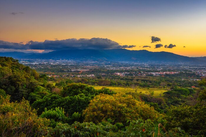 Sunset over the Central Valley of San José, Costa Rica
