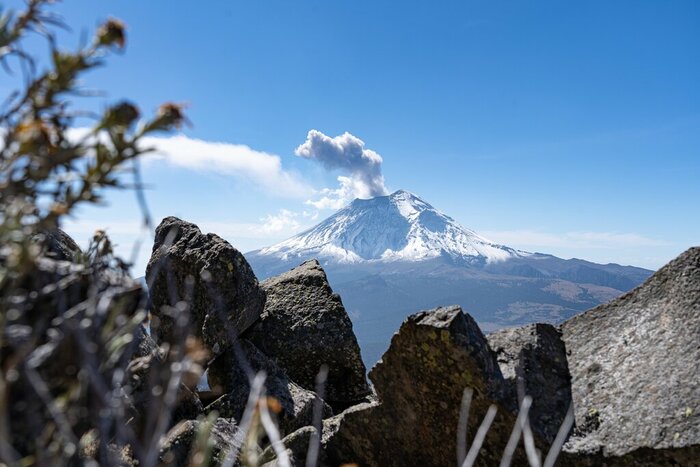 Smoke roiling from Popocatepetl