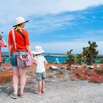 Exploring scenic terrain with the family in the Galapagos Islands