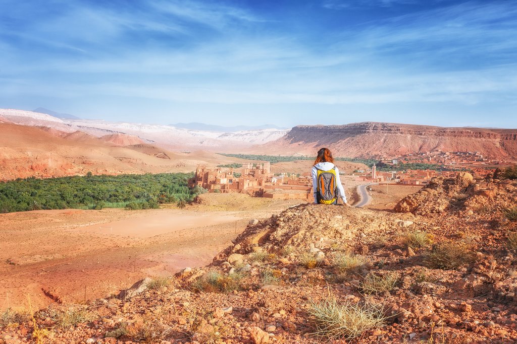 Ounila Valley, Kasbah Telouet in the distance