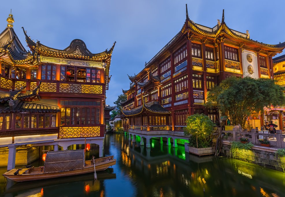 Old street near the Yuyuan Garden in the center of Shanghai