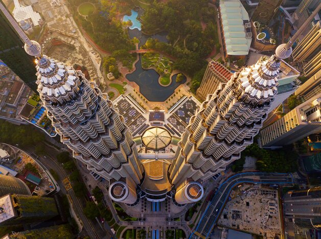 Ride the elevator up the iconic Petronas Towers for views over Kuala Lumpur, Malaysia's capital city