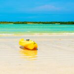 Spend a morning kayaking in the turquoise waters of Tortuga Bay on Isla Santa Cruz