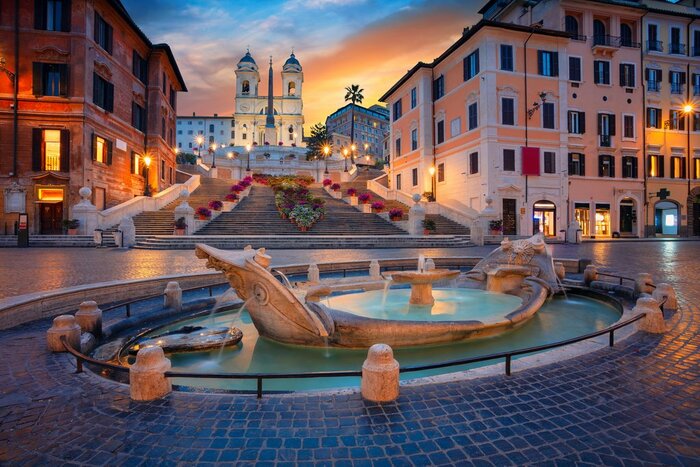 Rome's Spanish Steps at sunrise