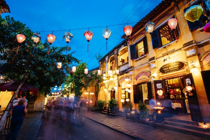 Tour the UNESCO-listed Ancient Town of Hoi An as you head south to Ho Chi Minh City