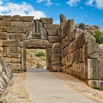 Pass through the Lion Gate at Mycenae, said to have been the home of Agamemnon