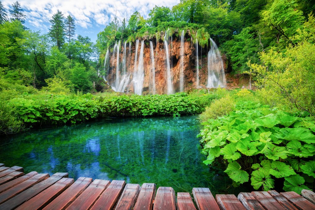 Plitvice Lakes National Park at dawn