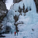  Wander through the frozen Johnston Canyon with a guide