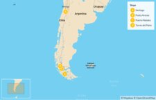 Map of Chile Outdoor Adventure for Families: Santiago & Patagonia - 14 Days 