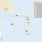 Map of Relaxed Athens, Santorini, Naxos & Mykonos - 8 Days